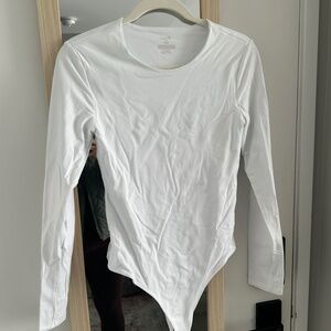 Nuuds White Bodysuit layering piece long sleeve size M